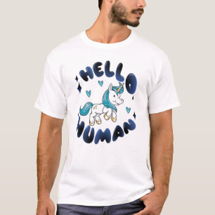 T-shirt Bonjour humain Lovely Unicorn