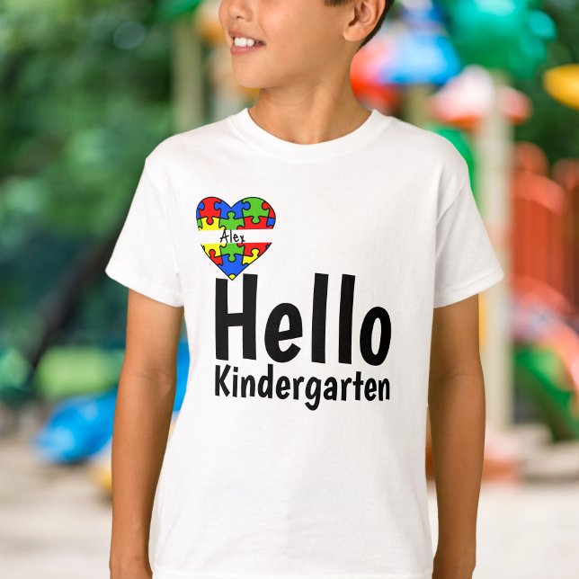 T-shirt Bonjour jardin d'enfants Puzzle Pièces Nom personn (Créateur téléchargé)