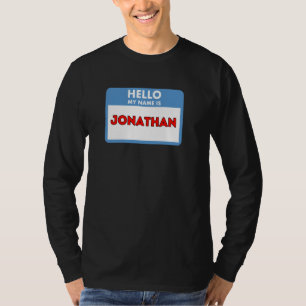 T-shirt Bonjour, je m'appelle Jonathan Thème d'étiquette
