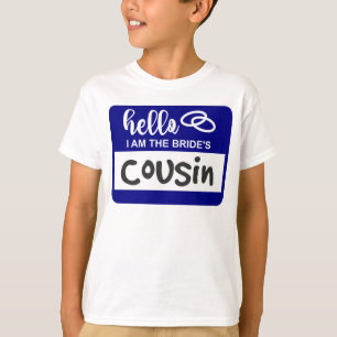 T-shirt Bonjour je suis le Badge de mariage Cousine de la 