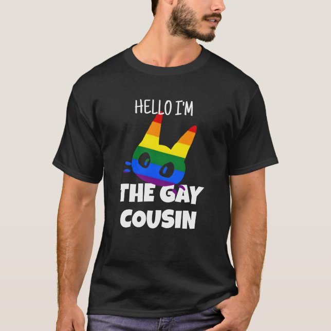 T-shirt Bonjour, je suis le cousin gay (Devant)