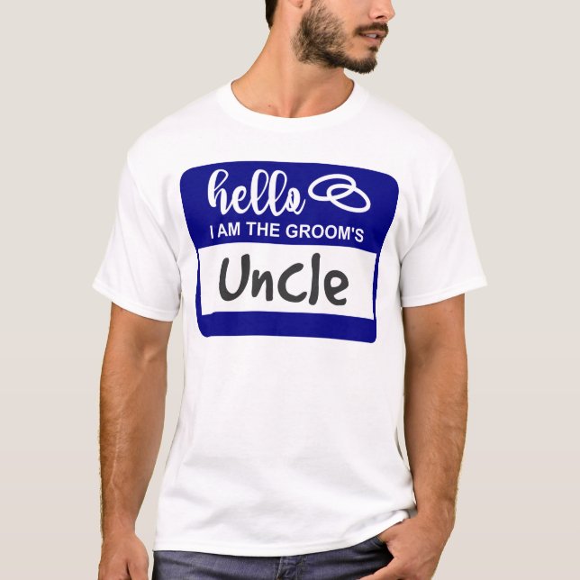 T-shirt Bonjour Je suis l'oncle de la Groom Mariage Insign (Devant)