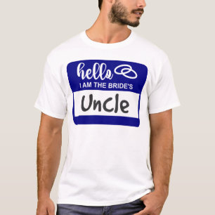 T-shirt Bonjour Je suis l'oncle de la mariée Mariage Nom B