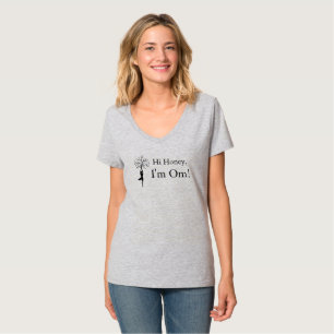 T-shirt Bonjour, je suis Om ! Yoga Inspiré V col