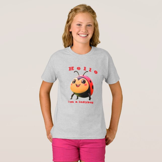 T-SHIRT BONJOUR JE SUIS UN LADYBUG (Devant entier)