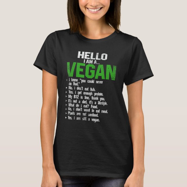 T-shirt Bonjour Je suis un végétarien végétarien Vegetaria (Devant)