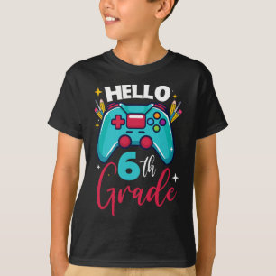 T-shirt Bonjour jeu vidéo débloqué niveau 6e Ck à Sc