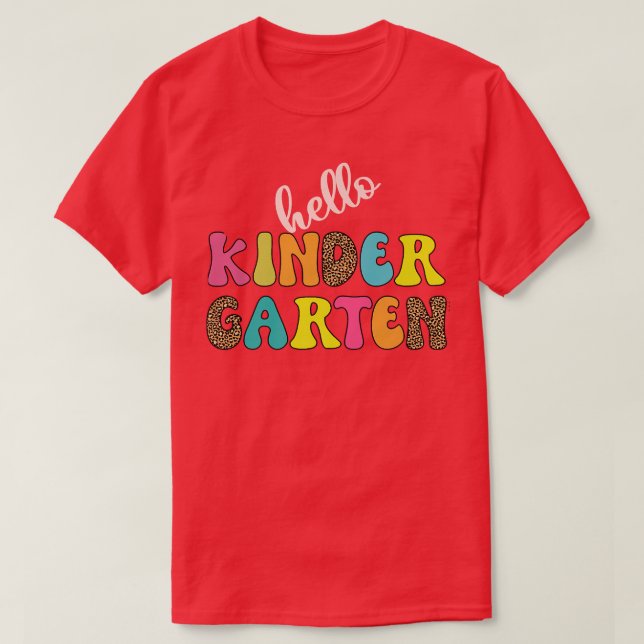 T-shirt Bonjour Kinder Garten enseignant Retour à l'école (Design devant)