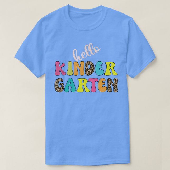 T-shirt Bonjour Kinder Garten enseignant Retour à l'école  (Design devant)