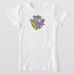 T-Shirt Bonjour Kinder Garten Grade Shirt, Retour à l'écol
