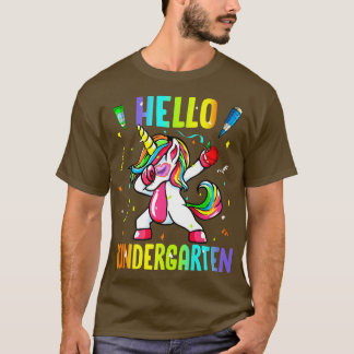 T-shirt Bonjour Kindergarten Cute Unicorn Bienvenue Retour