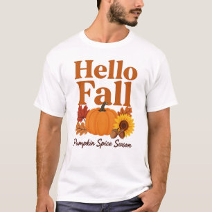 T-shirt Bonjour l'automne, saison des épices de citrouille
