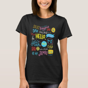 T-shirt Bonjour le monde dans différents langages Voyage e