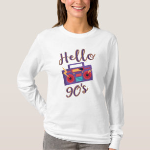 T-shirt Bonjour lecteur de cassettes radio 90