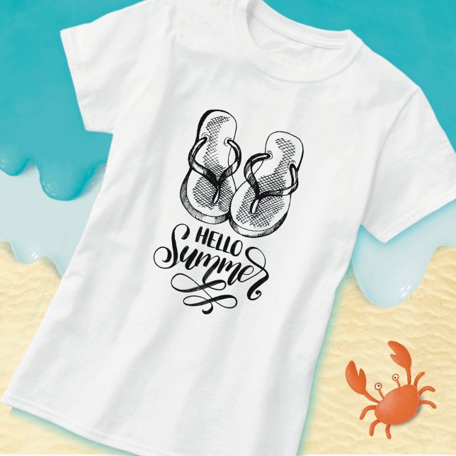 T-Shirt Bonjour Les Sandales D'été (Créateur téléchargé)