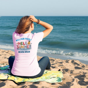 T-shirt Bonjour l'été personnalisé pour la famille en vaca
