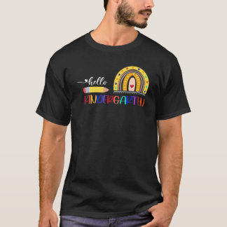 T-shirt Bonjour maternelle arc-en-ciel enseignants enfants