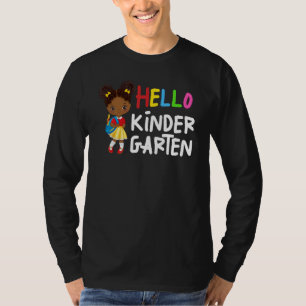 T-shirt Bonjour maternelle enfants afro-américains fille d