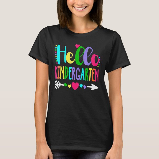T-shirt Bonjour Maternelle Étudiante Enseignante Coeur de  (Devant)