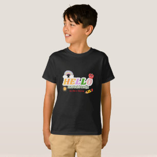 T-shirt Bonjour maternelle joli fusée crayon retour à l'éc