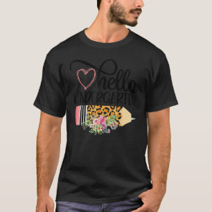 T-shirt Bonjour maternelle léopard rentrée scolaire enseig