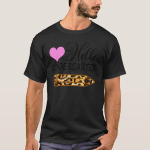 T-shirt Bonjour Maternelle Leopard Retour À L'École Enseig