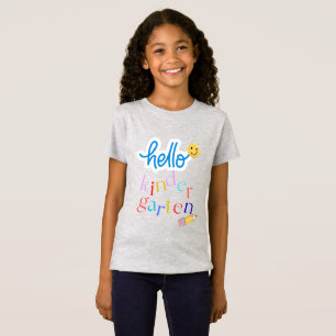 T-Shirt Bonjour maternelle Premier jour d'école Fille colo