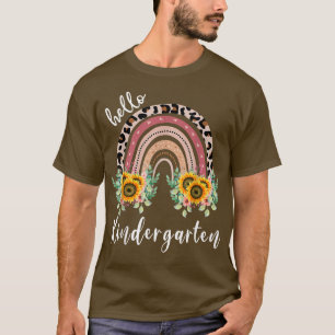 T-shirt Bonjour maternelle, professeur d'arc-en-ciel de to