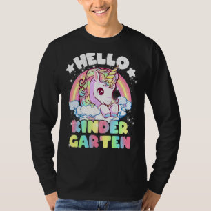 T-shirt Bonjour Maternelle Unicorn mignonne Enfants Filles