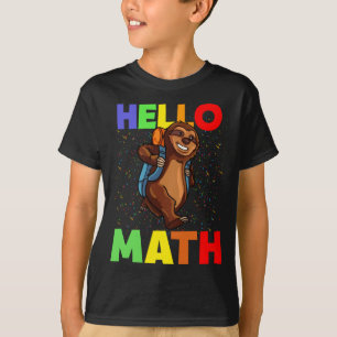 T-shirt Bonjour Math Sloth Retour À L'École