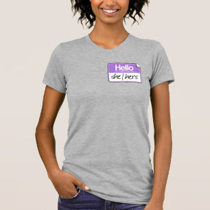 T-shirt Bonjour mes pronouns sont : Elle Hers