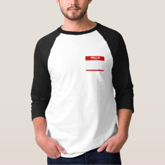 T-shirt BONJOUR mon nom est… (autocollant rouge)