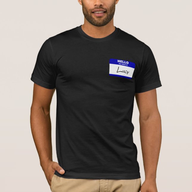 T-shirt Bonjour mon nom est Lucy (bleue) (Devant)