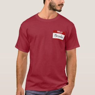 T-shirt Bonjour mon nom est Mercedes (rouge)