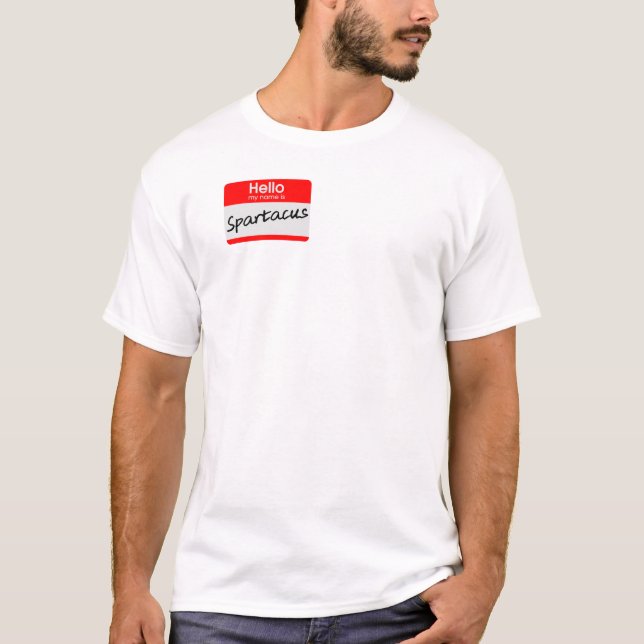 T-shirt Bonjour Mon Nom Est Spartacus Nom Balise Drôle T-S (Devant)