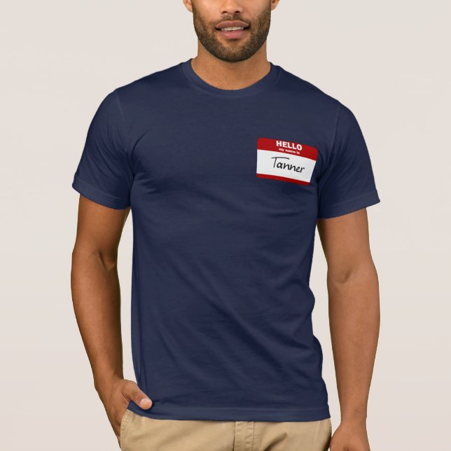 T-shirt Bonjour mon nom est Tanner (rouge) (Devant)