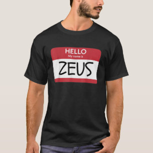 T-shirt Bonjour Mon Nom Est Zeus Funny Grec Dieu Halloween