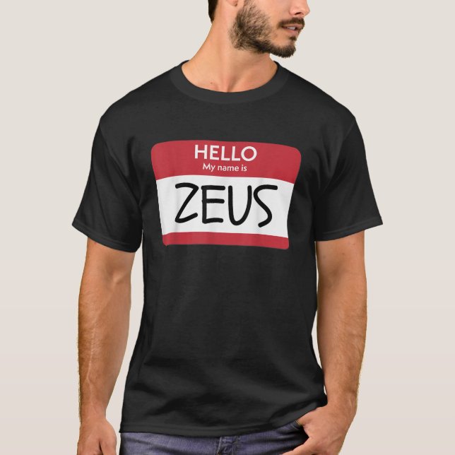 T-shirt Bonjour Mon Nom Est Zeus Funny Grec Dieu Halloween (Devant)