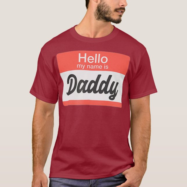 T-shirt Bonjour Mon nom Papa Nom Balise Funny Gay (Devant)