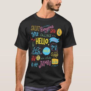 T-shirt Bonjour Mot Dans Différentes Langues Voyage Et Ens