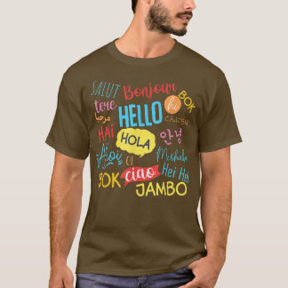 T-shirt Bonjour Mot En Langues Différents Voyage T