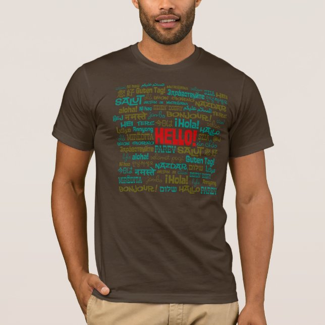T-shirt Bonjour (Multi Language) T Shirt (Devant)