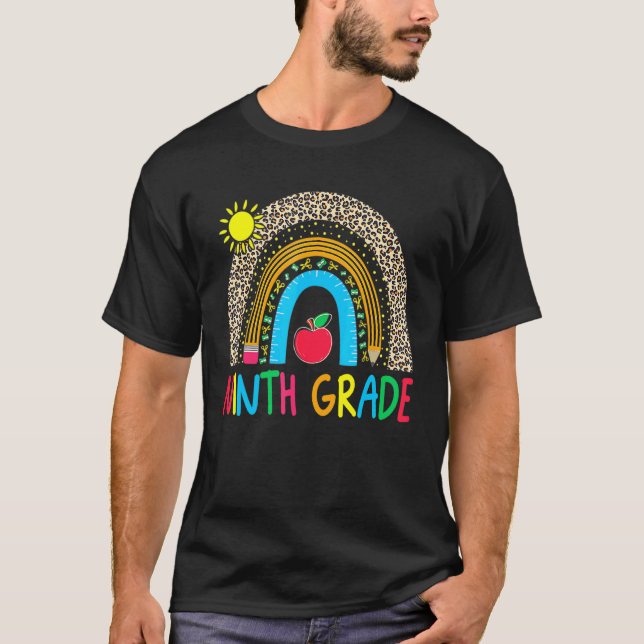 T-shirt Bonjour Neuvième Classe Équipe 9e Retour À L'École (Devant)