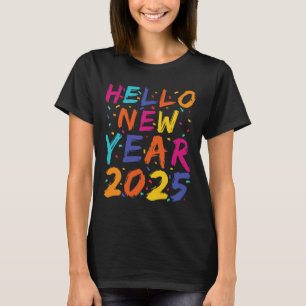T-shirt Bonjour Nouvel An 2025 Famille Matching Celebratio
