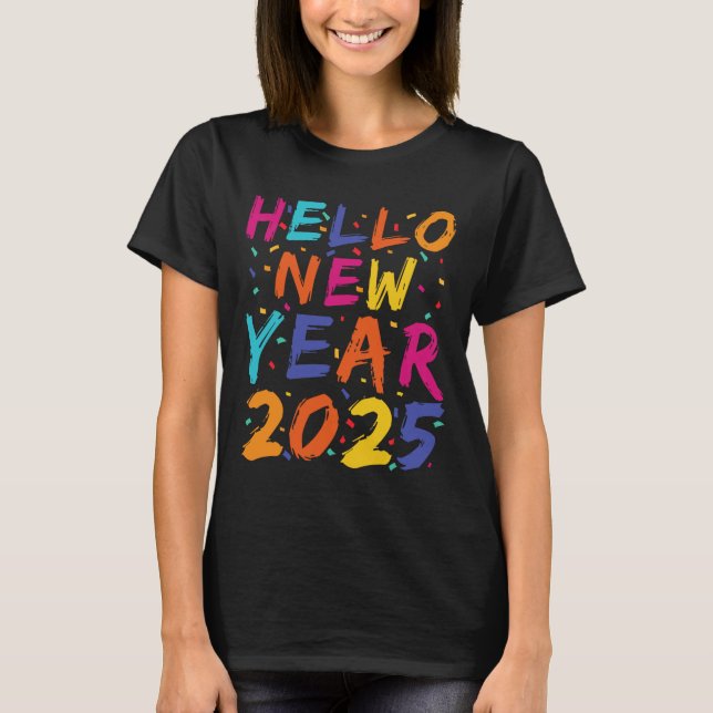 T-shirt Bonjour Nouvel An 2025 Famille Matching Celebratio (Devant)