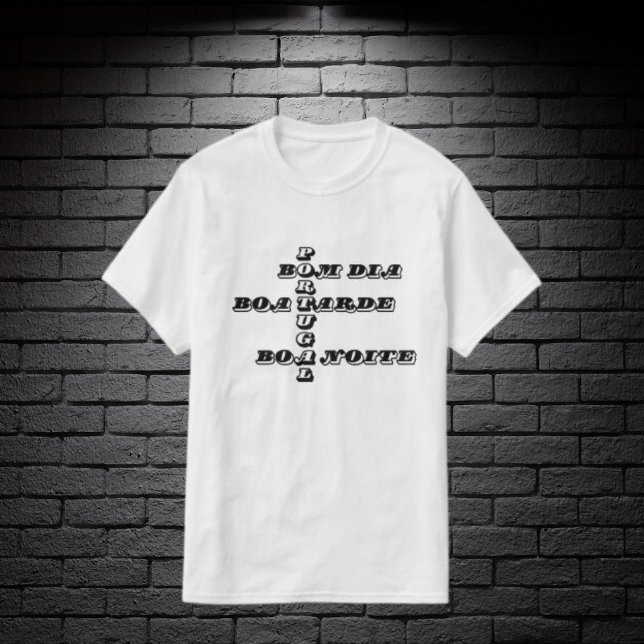 T-shirt Bonjour Nuit d'après-midi en portugais (Créateur téléchargé)