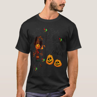 T-shirt Bonjour Octobre Feuilles d'automne Citrouille d'Ha