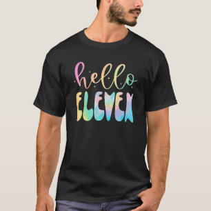T-shirt Bonjour Onze 11 ans 11e anniversaire fille 11 ans