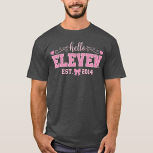 T-shirt Bonjour Onze Est 2014 Coquette Bow 11e Anniversair
