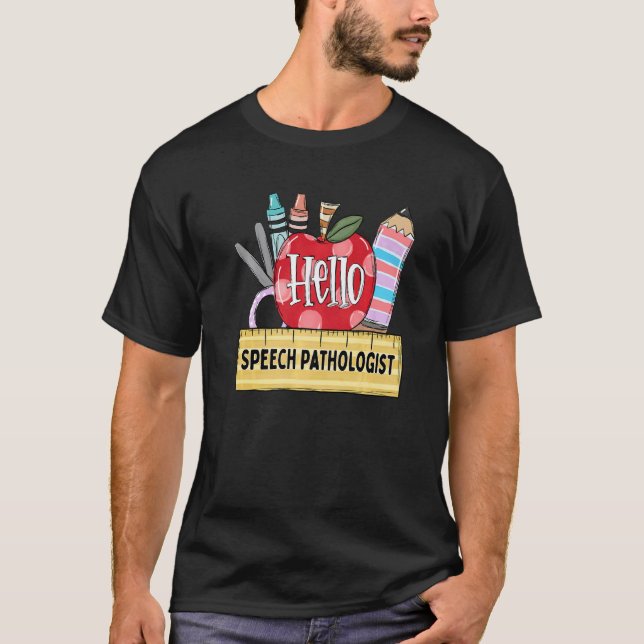 T-shirt Bonjour orthophoniste professeur Apple (Devant)